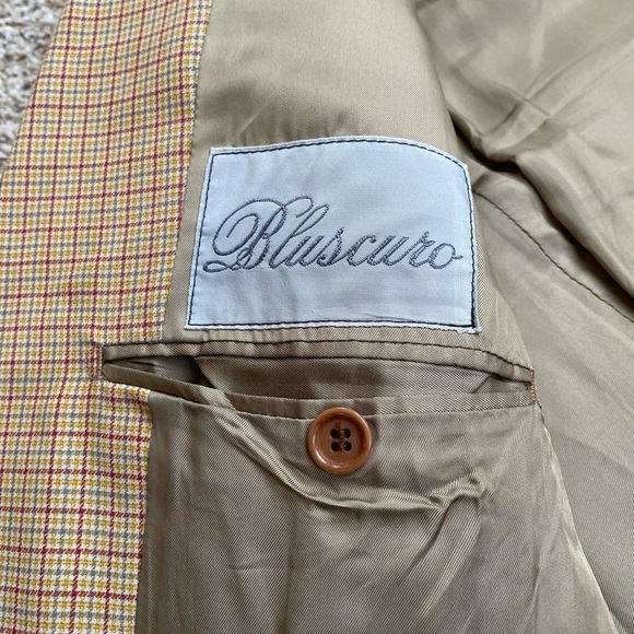 Blu Scuro Men’s 2 Button Wool and Nylon Checked Blazer European Sz 50R US Sz 40 - Picture 6 of 12